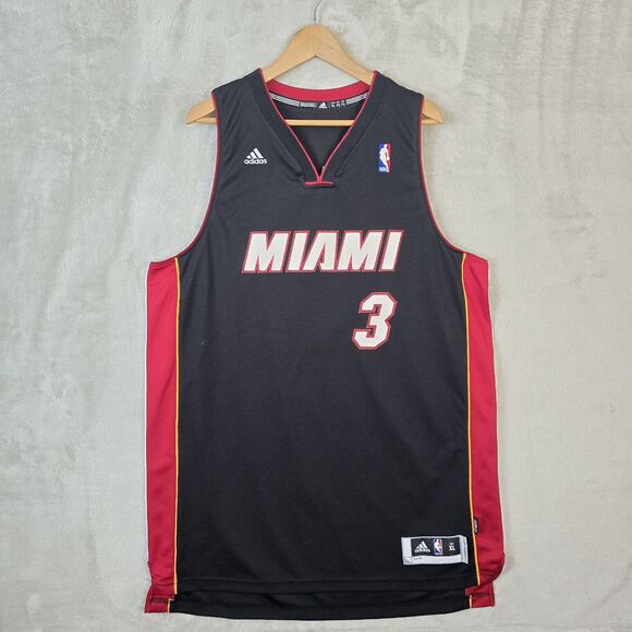 Adidas NBA Miami Heat Jersey Dwyane Wade #3 Mens XL Black Swingman Basketball - Picture 2 of 10